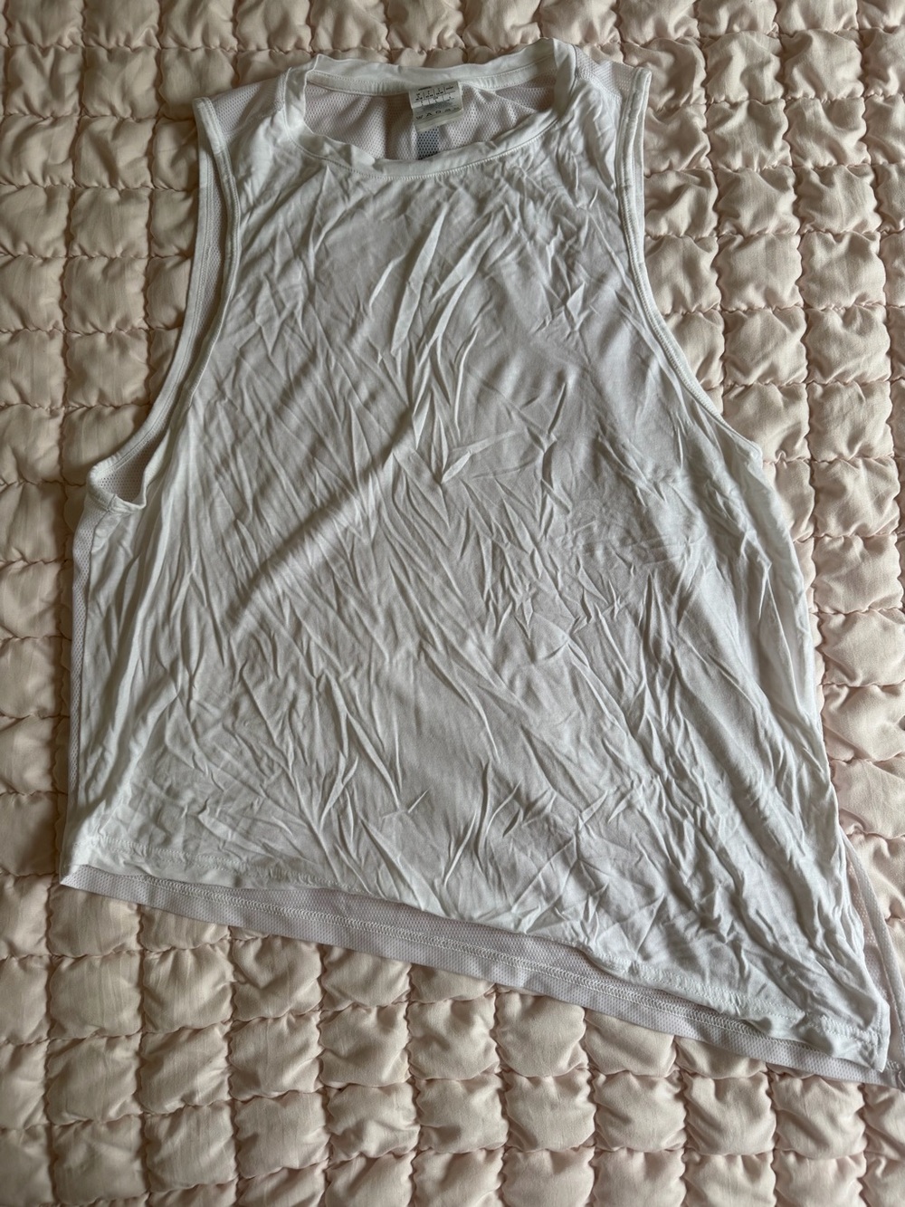 Reebok White Ribbed Athletic Tank - Women